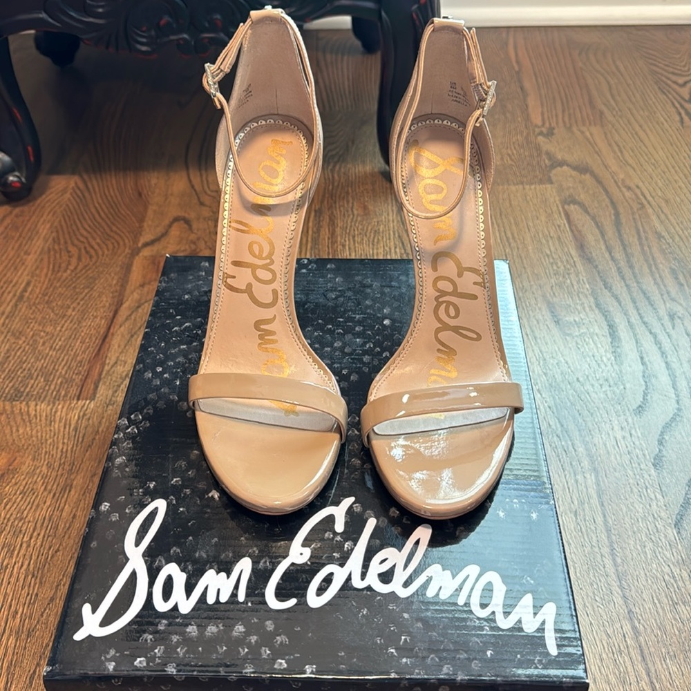 Sam Edelman Ariella Nude Ankle Strap High Heels Size 8